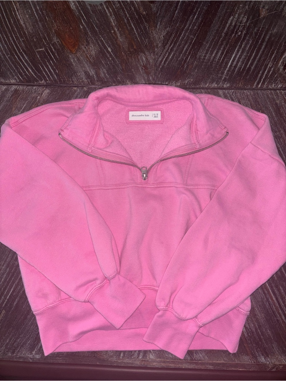 Sweater weather!! abercrombie kids Pink Half-Zip Cozy Fleece Pullover